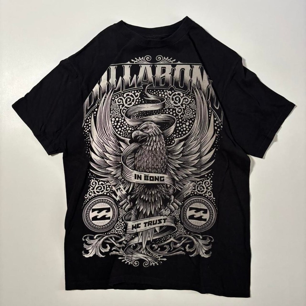 Black Billabong "In Bong We Trust" Graphic T-Shirt - L